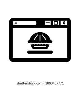 Food, online order icon. Black vector design isolated on a white background