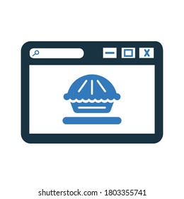 Food, online order icon. vector design is isolated on a white background