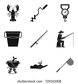 Food in open air icons set. Simple set of 9 food in open air vector icons for web isolated on white background