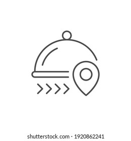 Food order delivery line outline icon