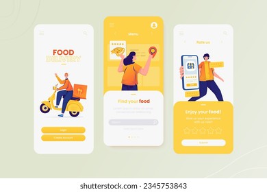 Food order delivery onboard mobile screen design