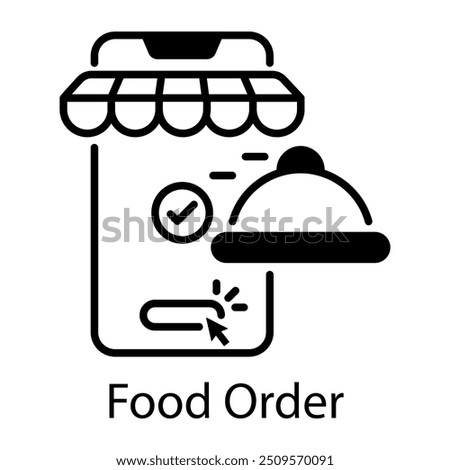 Food order icon in linear style 