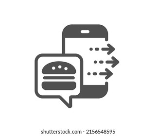 Food Order Icon. Meal Delivery App Sign. Online Catering Service Symbol. Classic Flat Style. Quality Design Element. Simple Food Order Icon. Vector