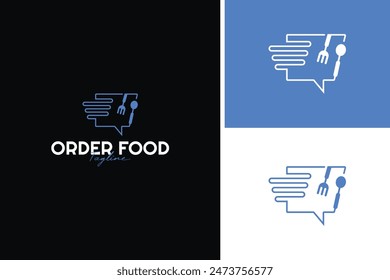 Food order logo design for restaurant online delivery template vector illustration idea