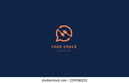 Vector de logotipo de pedido de comida para restaurante, aplicación.