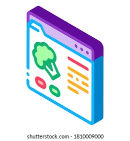 food order web site icon vector. isometric food order web site sign. color isolated symbol illustration