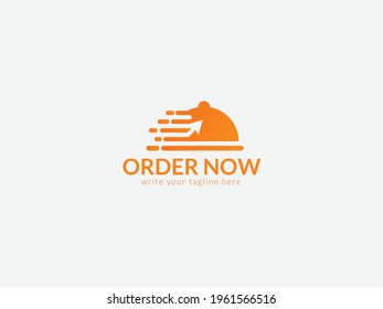 food ordering logo design, online food ordering logo, food logo design with the mouse pointer, one click food order logo.