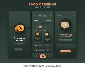 Food Ordering Mobile App UI Kit Including as Get Started, Food Menu Details for Responsive Website.