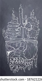 Food organ-chalk board