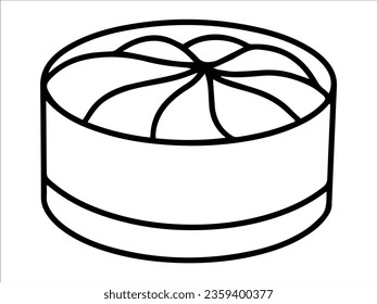 Food Outline Bakpao or Bread Food Line Art icon