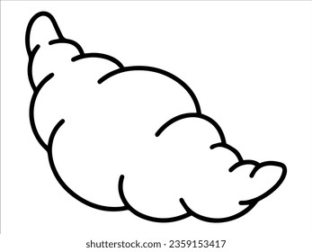 Food Outline Croissant Bread or Snack Food Line Art icon