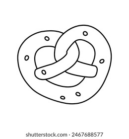 Food Outline Fretzel Bread or Snack Food Line Art icon