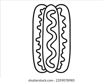 Food Outline Hot Dog or Junk Food Line Art icon