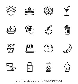 Food outline Icons, stroke - vectors 