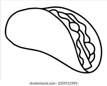 Food Outline Kebab or Fast Food Line Art icon