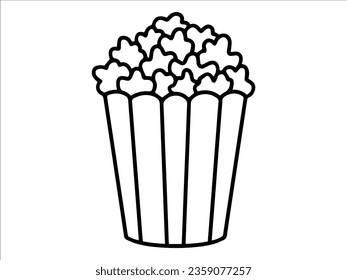 Food Outline Pop Corn or Fast Food Line Art icon