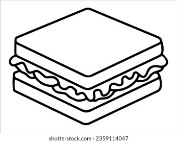 Food Outline Sandwich or Junk Food Line Art icon