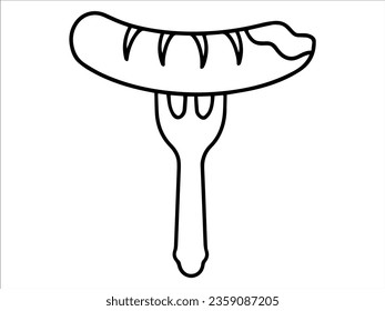 Food Outline Sausage or Fast Food Line Art icon