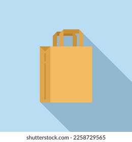 Food pack icon flat vector. Paper package. Ecology design