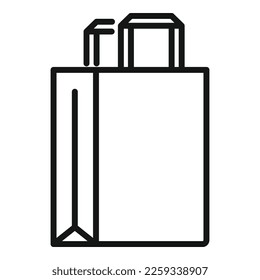 Vector de contorno de icono del paquete de alimentos. Paquete de papel. Diseño ecológico