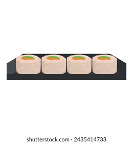Food package box icon cartoon vector. Meal sushi takeout. Rice fast dish
