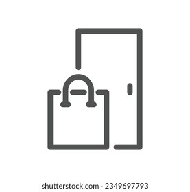 Food and package delivery related icon outline and linear vector.