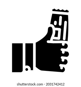 food package glyph icon vector. food package sign. isolated contour symbol black illustration