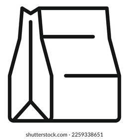 Food package icon outline vector. Eco bag. Container box