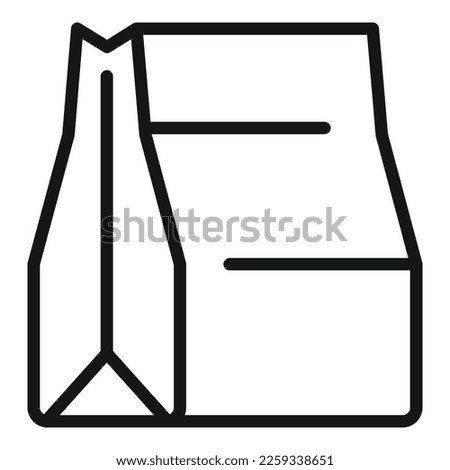 Food package icon outline vector. Eco bag. Container box