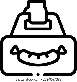 Icono de paquete de alimentos. Diseño De Estilo Lineal Delgado Aislado Sobre Fondo Blanco