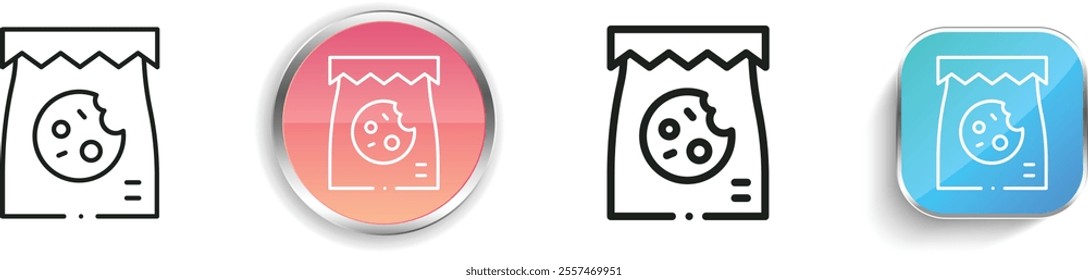 food package icon. Thin Linear, Regular and Button Style Design Isolated On White Background