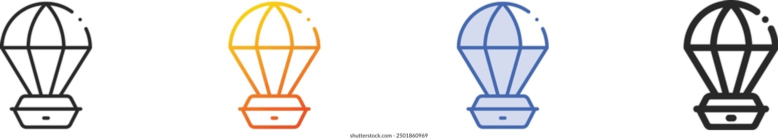 food package icon.Thin Linear, Gradient, Blue Stroke and bold Style Design Isolated On White Background
