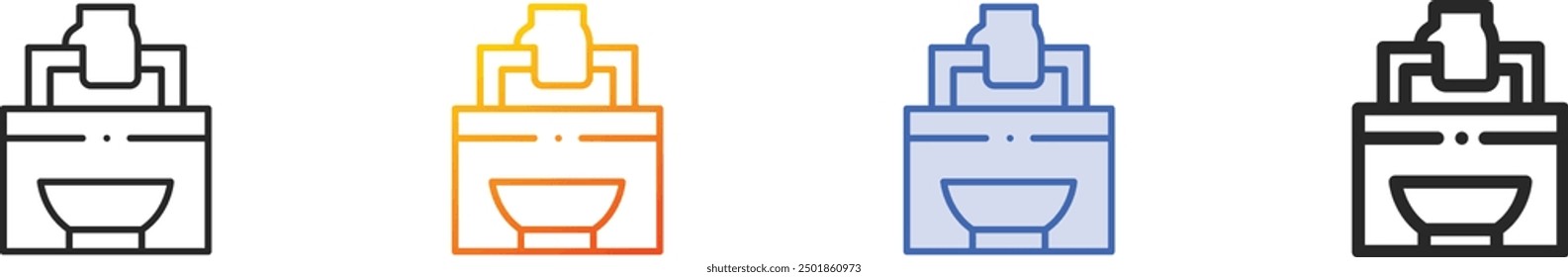 food package icon.Thin Linear, Gradient, Blue Stroke and bold Style Design Isolated On White Background