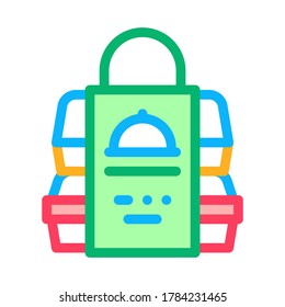 vector de icono de entrega de paquetes de alimentos. señal de entrega de paquetes de alimentos. ilustración de símbolo de color