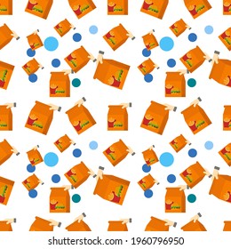 food packages seamless pattern flat icon illustration vector graphic