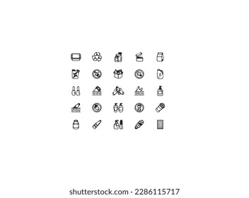 Food packagin icon set. Editable Stroke. Take Out Food, Distribution, Fast Food, Food Container