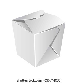 Food packaging blank closed paper bag isolated on white.