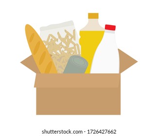 
Food packaging box vector illustration. Food shopping, food delivery