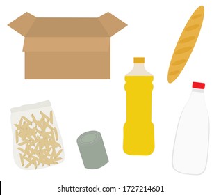 Food packaging box vector illustration. Food shopping, food delivery