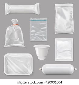 Пищевая упаковка для различных закусок, шаблон дизайна упаковки для брендинга, векторный макет