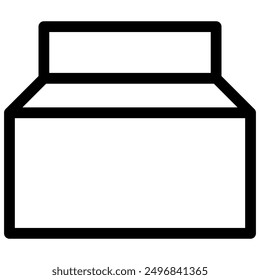 food packaging icon with black outline style