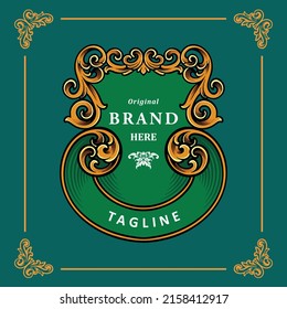 Food packaging illustration vector classic style label design