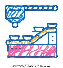 food packaging line doodle icon sketch vector. food packaging line sign. isolated symbol illustration