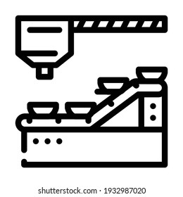food packaging line line icon vector. food packaging line sign. isolated contour symbol black illustration