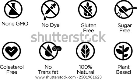 Food and packaging vector icons set with line style