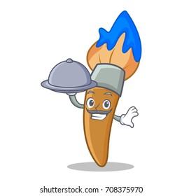 With food paint brush character cartoon