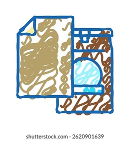 food paper bag doodle icon sketch vector. food paper bag sign. isolated symbol illustration