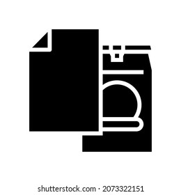 food paper bag glyph icon vector. food paper bag sign. isolated contour symbol black illustration