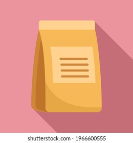 Food paper pack icon. Flat illustration of Food paper pack vector icon for web design