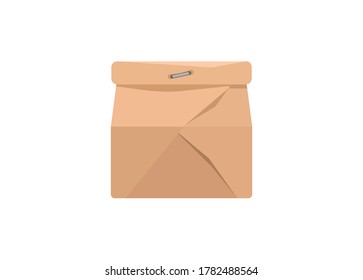 Beutel aus Lebensmittelpapier. Einfache flache Illustration
